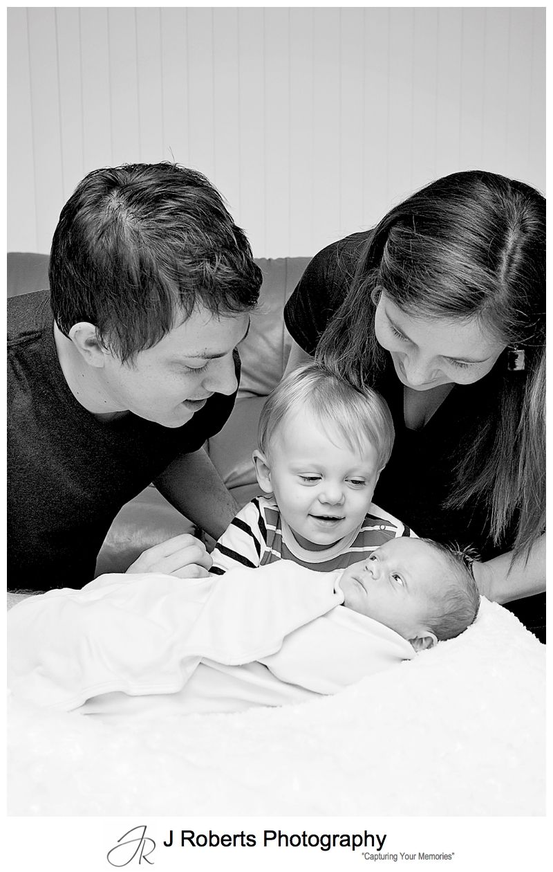 Newborn Baby Portraits Family Home Lane Cove Baby Boy with Older Brother